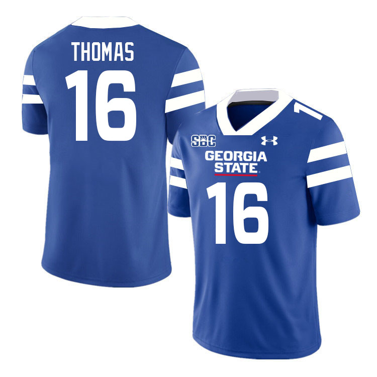 Georgia State Panthers #16 Bishop Thomas College Football Jerseys Stitched-Blue